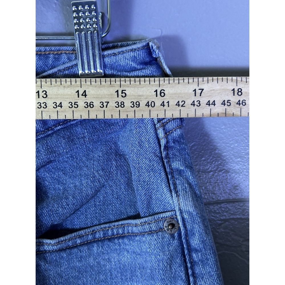 A&F High Rise 90's Relaxed Size 30 Med. Blue Color Cowboy Boot Embroidery - Picture 6 of 8